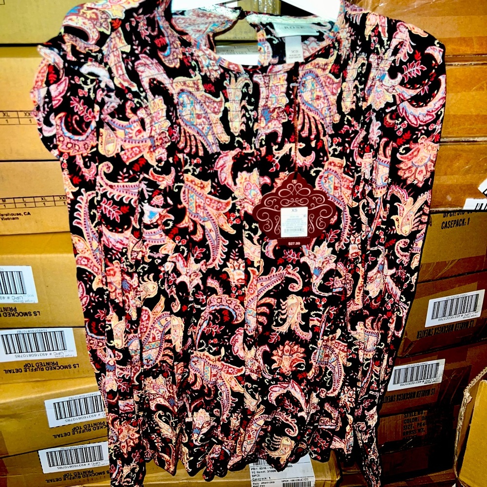 Knox rose paisley blouse bnwt